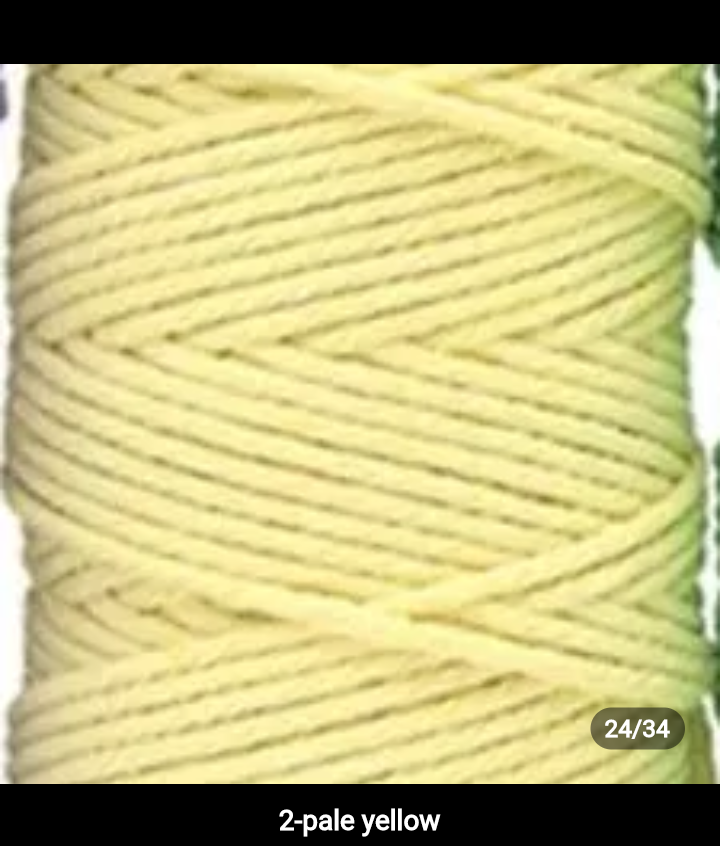 Set 10 pieces 3mm 100% cotton threads; 35 diferents colors