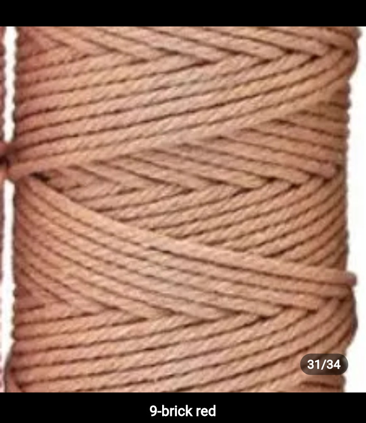 Set 10 pieces 3mm 100% cotton threads; 35 diferents colors