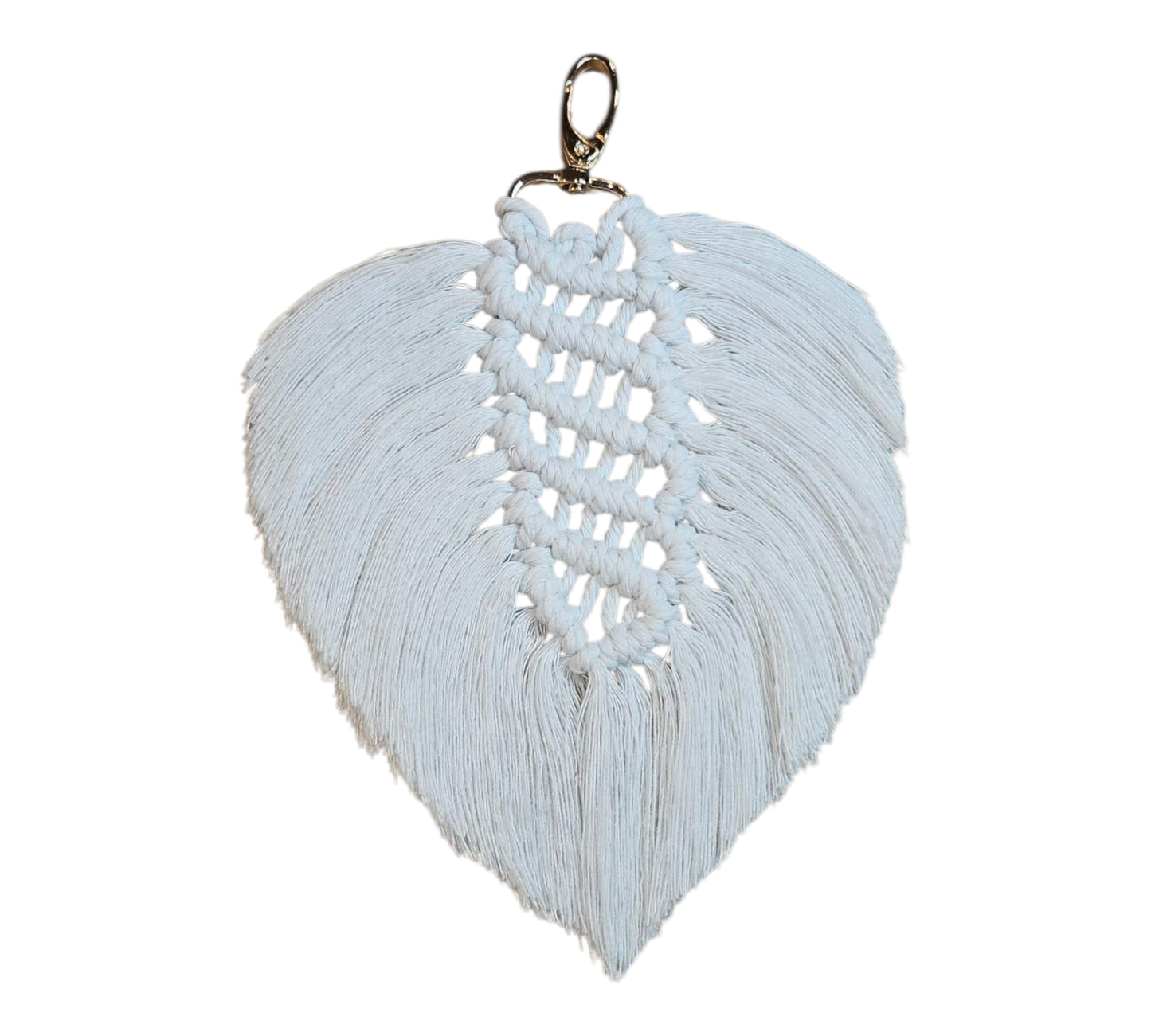 Heart Charm White Macramé