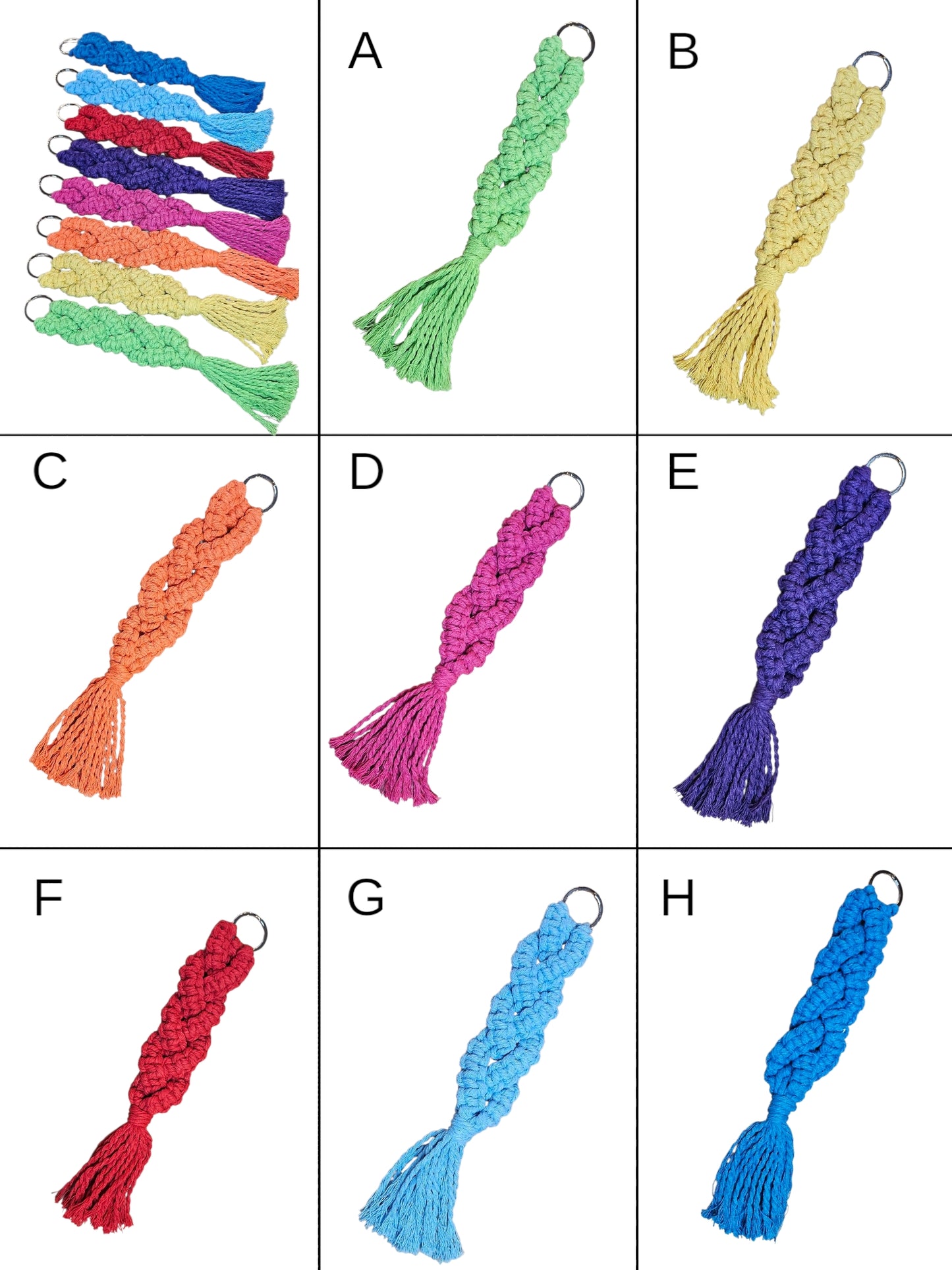 Colorful Braided Cord Keychains