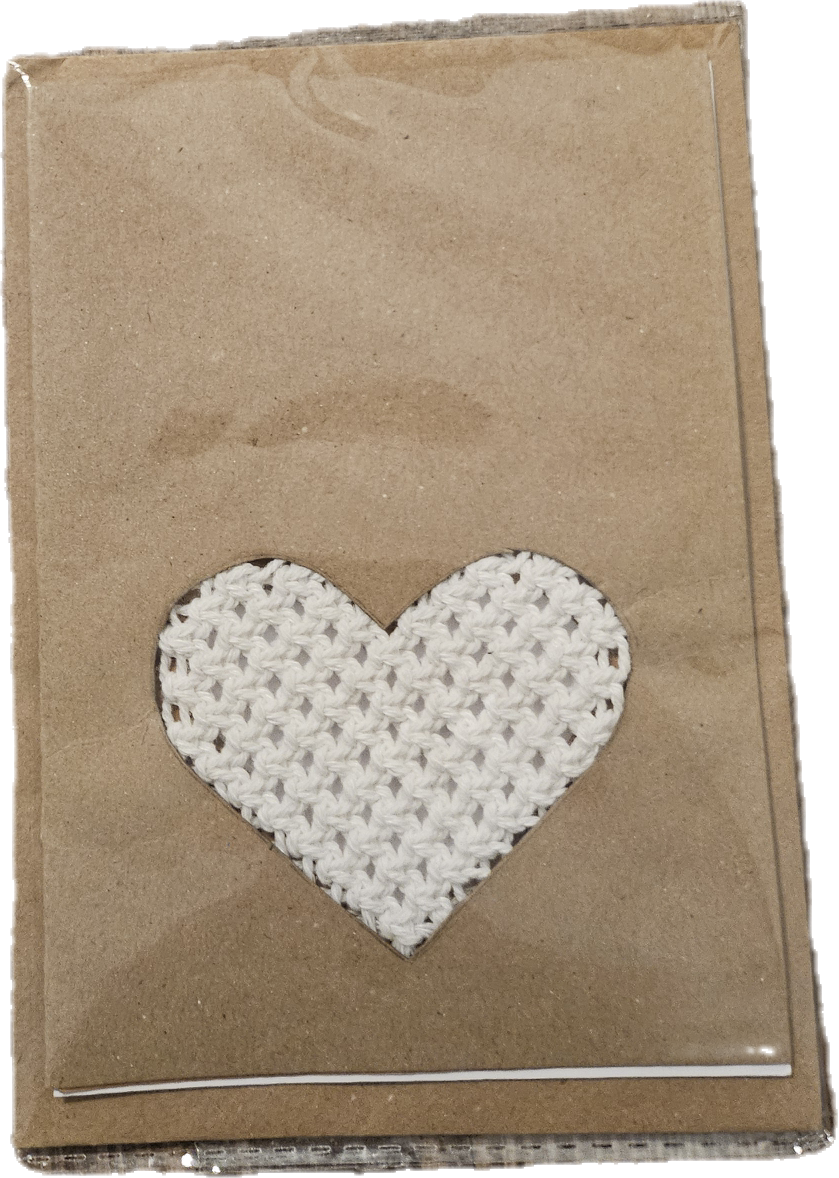 Macrame heart postcard