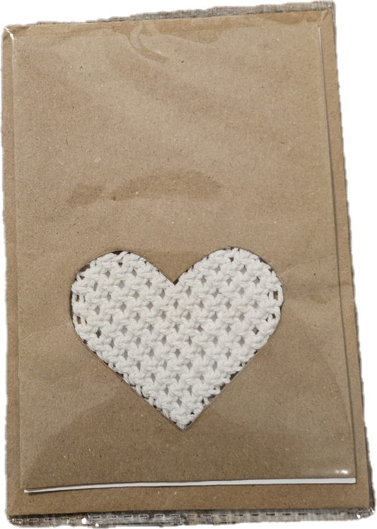 Macrame heart postcard
