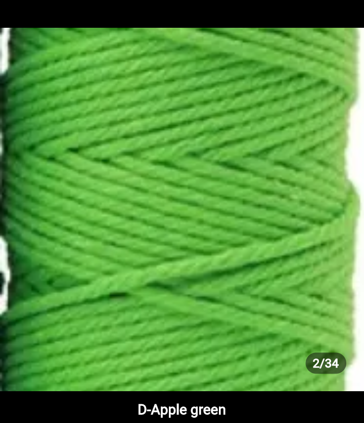 Set 10 pieces 2mm 100% cotton threads; 35 diferents colors