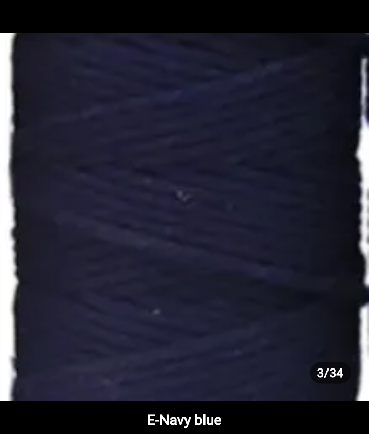 Set 10 pieces 2mm 100% cotton threads; 35 diferents colors