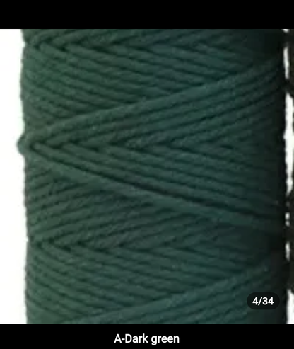 Set 10 pieces 3mm 100% cotton threads; 35 diferents colors