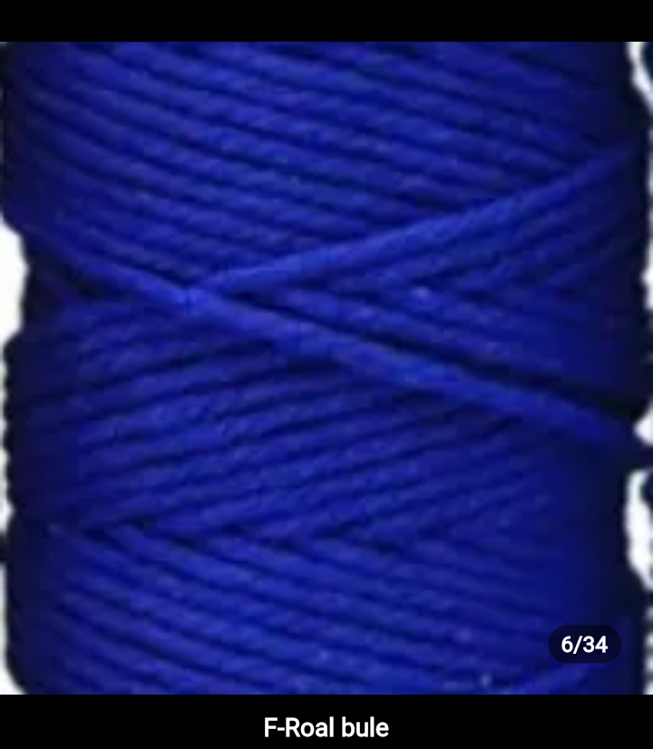 Set 10 pieces 3mm 100% cotton threads; 35 diferents colors