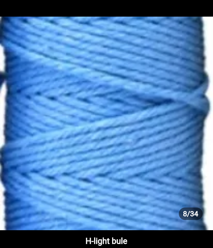 Set 10 pieces 3mm 100% cotton threads; 35 diferents colors