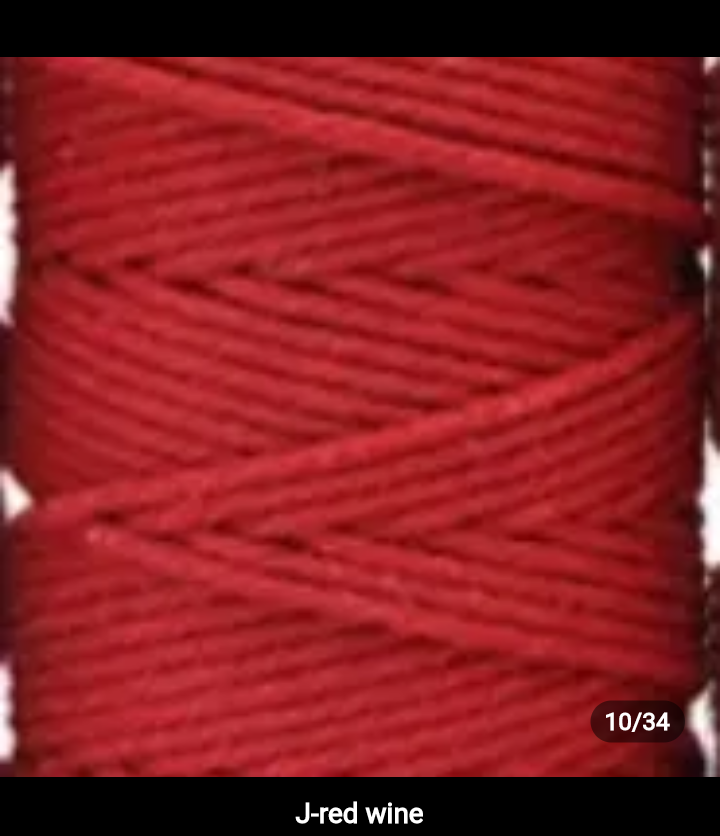 Set 10 pieces 5mm 100% cotton threads; 35 diferents colors