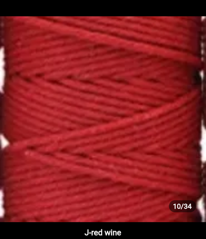 Set 10 pieces 2mm 100% cotton threads; 35 diferents colors