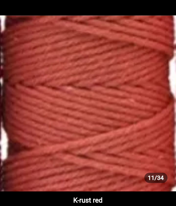 Set 10 pieces 3mm 100% cotton threads; 35 diferents colors