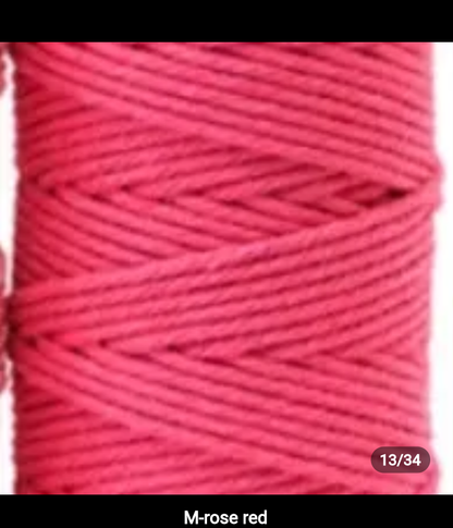 Set 10 pieces 3mm 100% cotton threads; 35 diferents colors