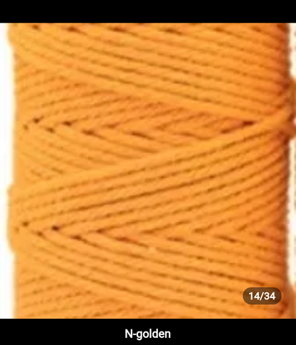 Set 10 pieces 4mm 100% cotton threads; 35 diferents colors