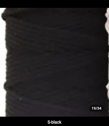 Set 10 pieces 3mm 100% cotton threads; 35 diferents colors
