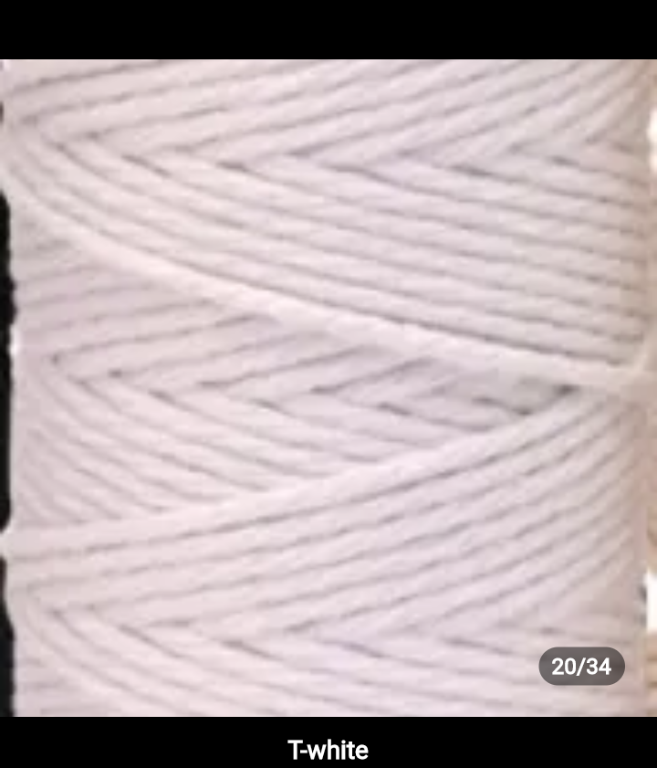 Set 10 pieces 3mm 100% cotton threads; 35 diferents colors