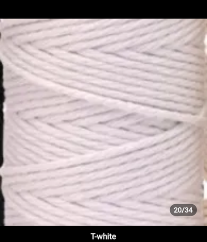 Set 10 pieces 3mm 100% cotton threads; 35 diferents colors