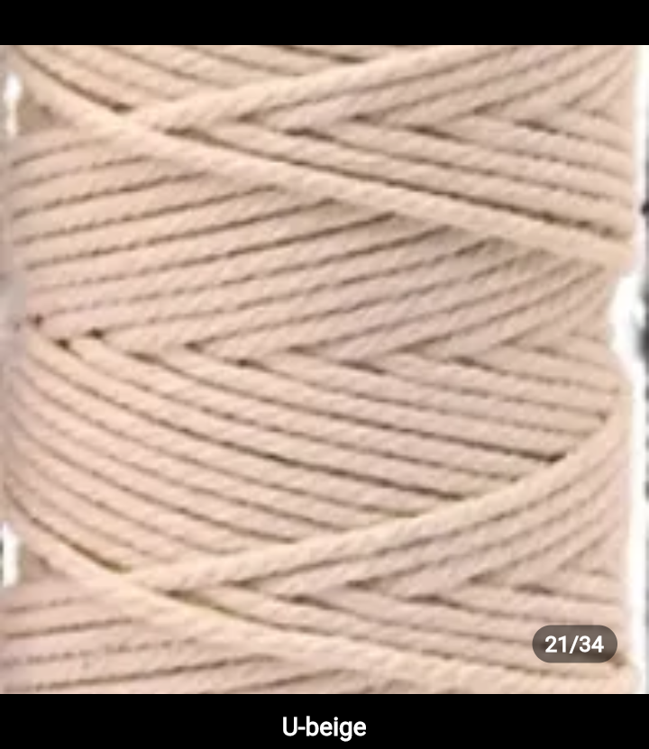 Set 10 pieces 5mm 100% cotton threads; 35 diferents colors