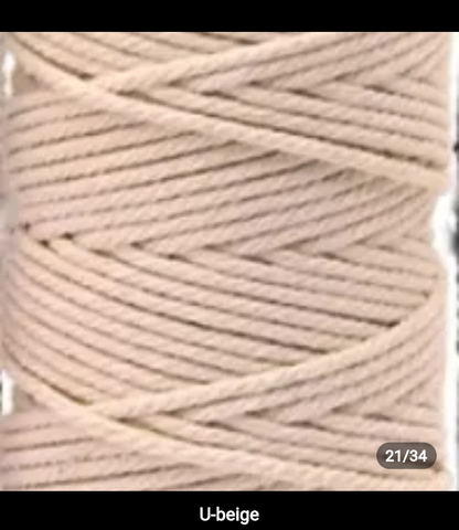 Set 10 pieces 5mm 100% cotton threads; 35 diferents colors