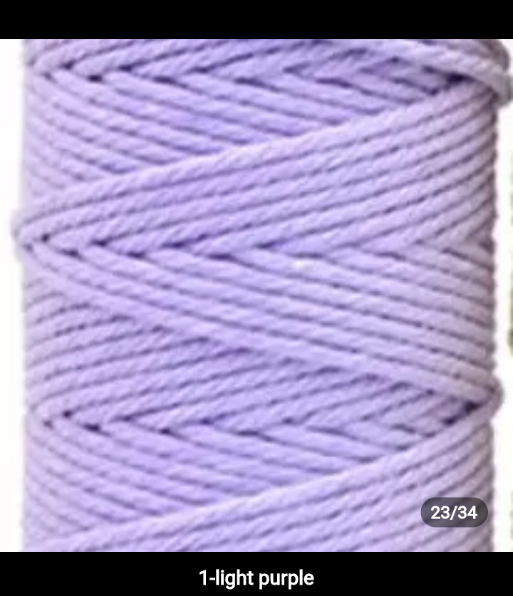 Set 10 pieces 3mm 100% cotton threads; 35 diferents colors