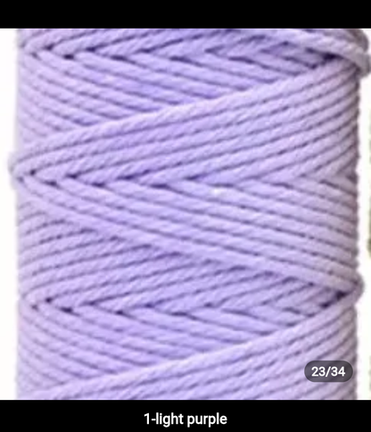 Set 10 pieces 3mm 100% cotton threads; 35 diferents colors