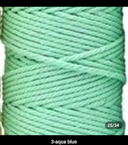 Set 10 pieces 3mm 100% cotton threads; 35 diferents colors