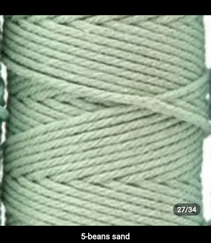 Set 10 pieces 3mm 100% cotton threads; 35 diferents colors