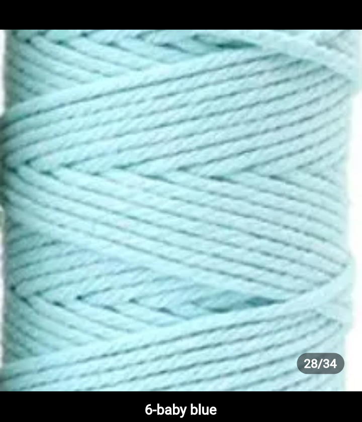 Set 10 pieces 5mm 100% cotton threads; 35 diferents colors