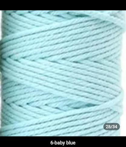 Set 10 pieces 5mm 100% cotton threads; 35 diferents colors