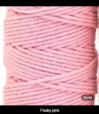 Set 10 pieces 5mm 100% cotton threads; 35 diferents colors