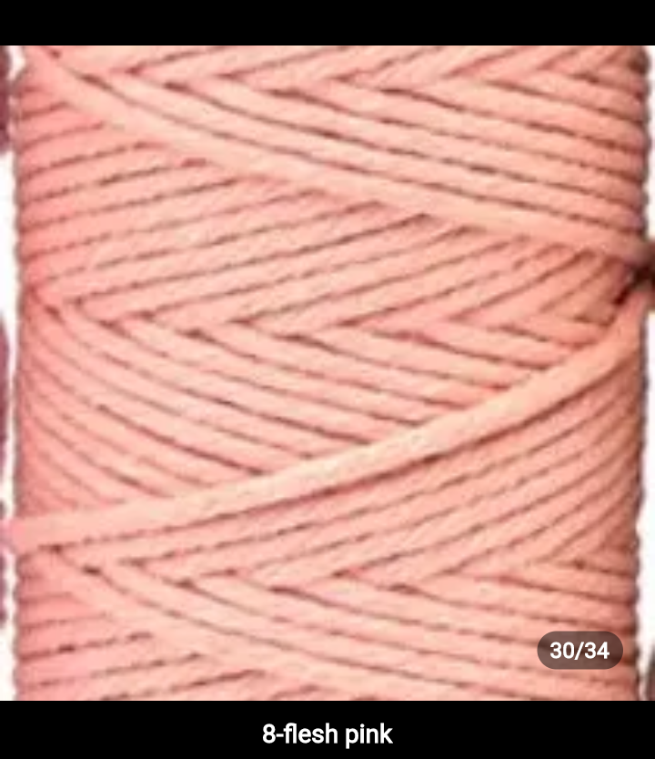 Set 10 pieces 2mm 100% cotton threads; 35 diferents colors