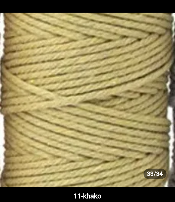 Set 10 pieces 2mm 100% cotton threads; 35 diferents colors