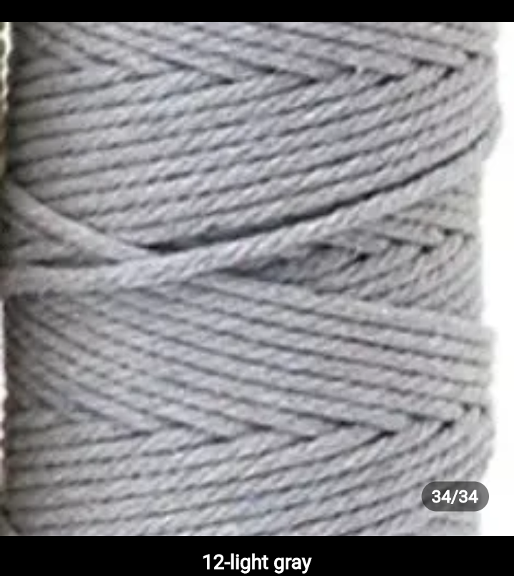 Set 10 pieces 4mm 100% cotton threads; 35 diferents colors