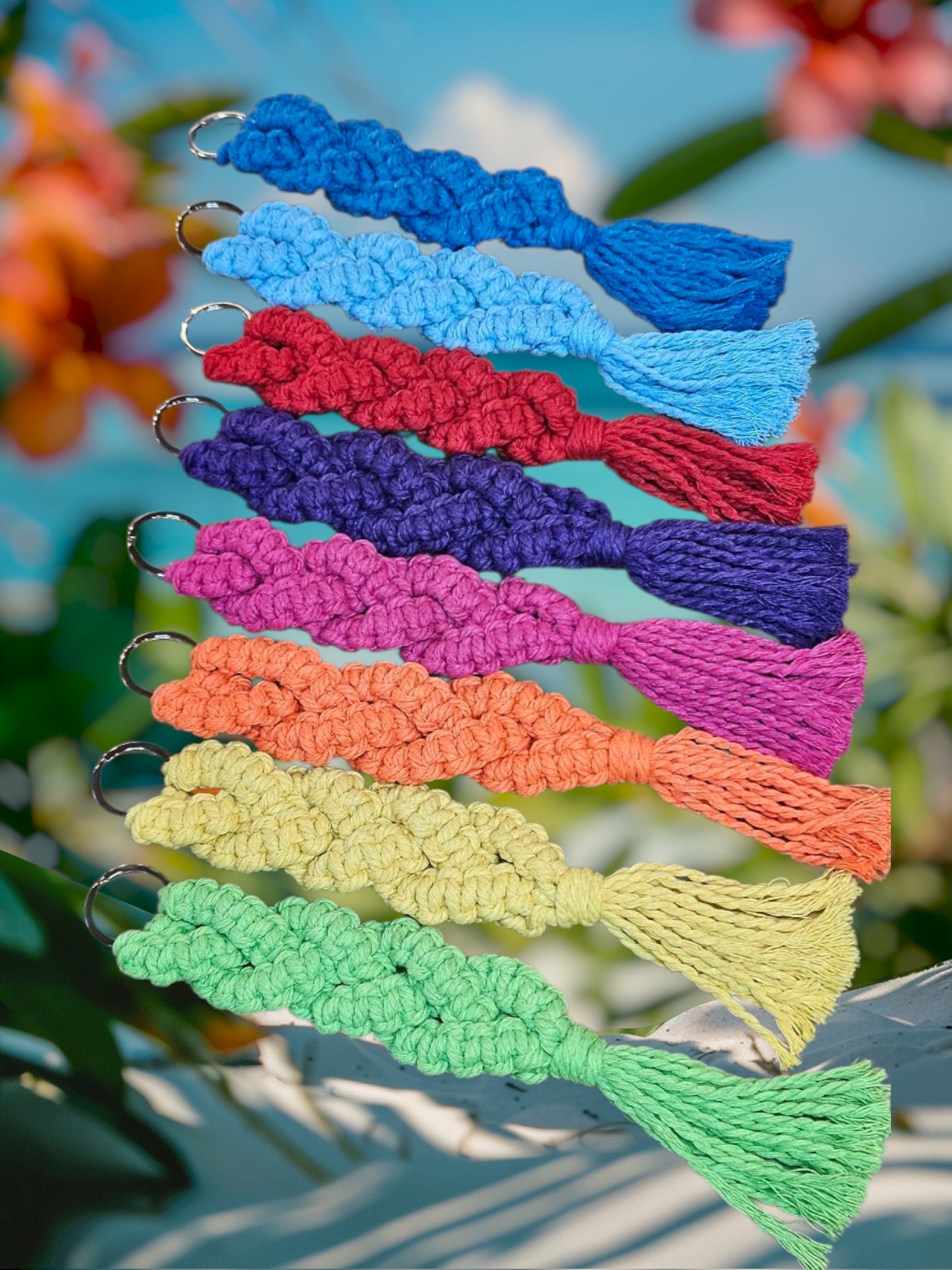 Colorful Braided Cord Keychains